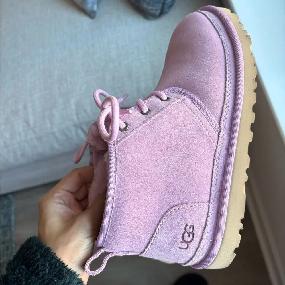 UGG Neumel boots in a primrose pink suede